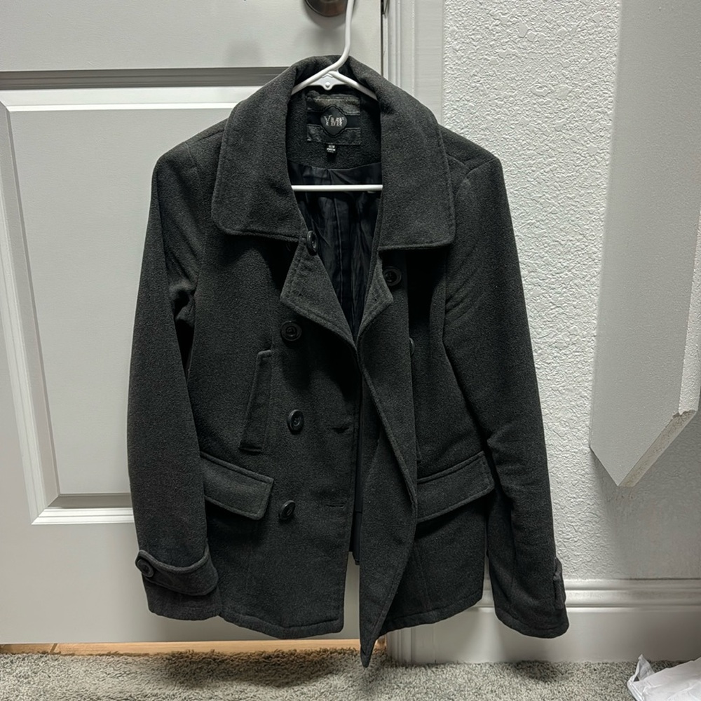 Grey button up jacket/pea coat